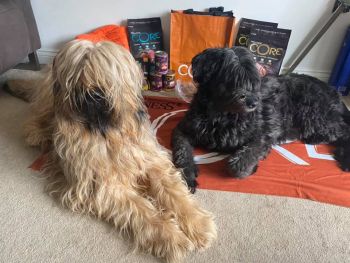 George and Lizzie with their goodies